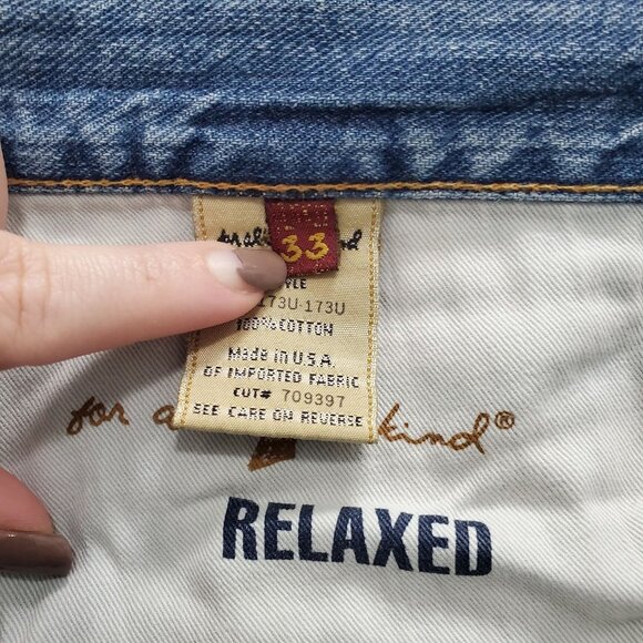 7 For All Mankind 7FAM Men's Light Wash Distressed Button Fly Denim Jeans Sz 33 - Picture 4 of 7